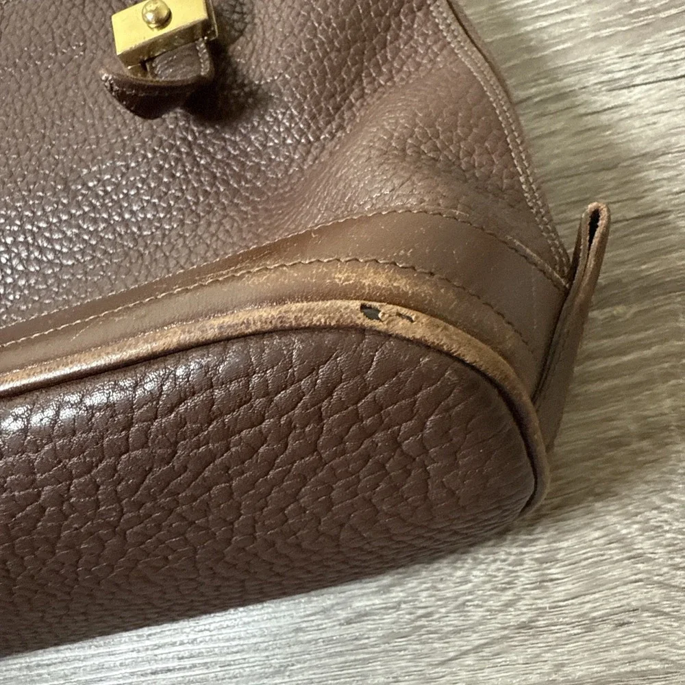 Vintage Dooney‎ & Bourke All-Weather Leather Purse Handbag Saddle Brown
